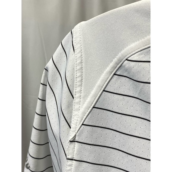 Callaway Opti-Dri Mens S Shirt Short Sleeve White Striped Athletic Polo Golf - Picture 4 of 9